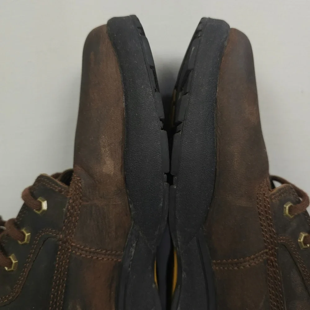 Dr Comfort Boss Boots Men 10.5W Wide Brown Leather Lace-Up Combat Ankle Lace Up